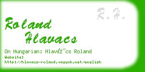 roland hlavacs business card